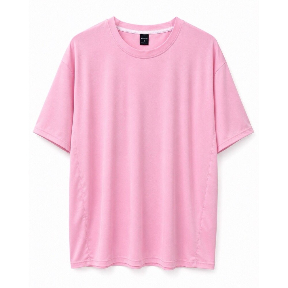 Manfinity Shirt Mens Medium Pink 100% Polyester Athletic Crewneck Casual Top